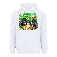 White Shamrock Crusher Heavyweight Hoodie - CowhideDigitalArt