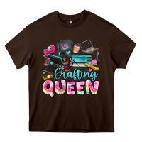 Chocolate Brown crafting queen Heavy Core Tee - JahusDesignShop