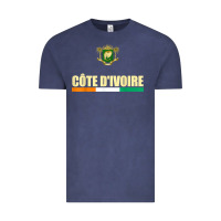 Vintage Denim Cote d_Ivoire National Flag Ivory Coast Coat Of Arms Gift Vintage Tee - trangStudio