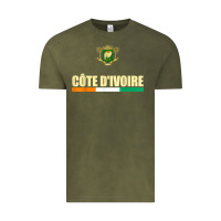 Vintage Olive Cote d_Ivoire National Flag Ivory Coast Coat Of Arms Gift Vintage Tee - trangStudio