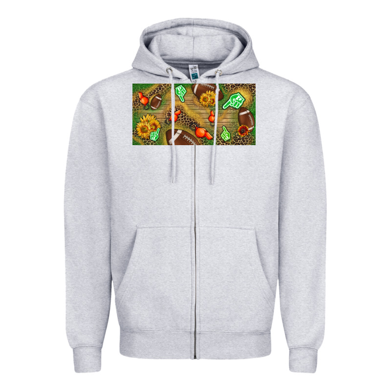Western Sunflower And American Football License  Plate Zipper Hoodie by BundleAndBundleShop | Teevron