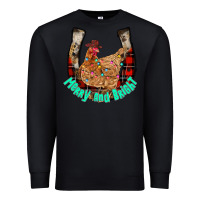 Black horseshoe chicken Premium Sweatshirt - CowhideDigitalArt