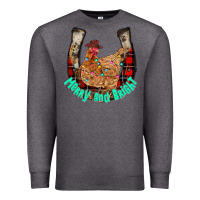 Charcoal Heather horseshoe chicken Premium Sweatshirt - CowhideDigitalArt