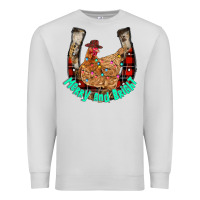 Dove Grey horseshoe chicken Premium Sweatshirt - CowhideDigitalArt