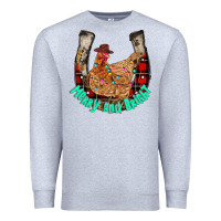 Heather Grey horseshoe chicken Premium Sweatshirt - CowhideDigitalArt