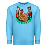 Ocean Blue horseshoe chicken Premium Sweatshirt - CowhideDigitalArt