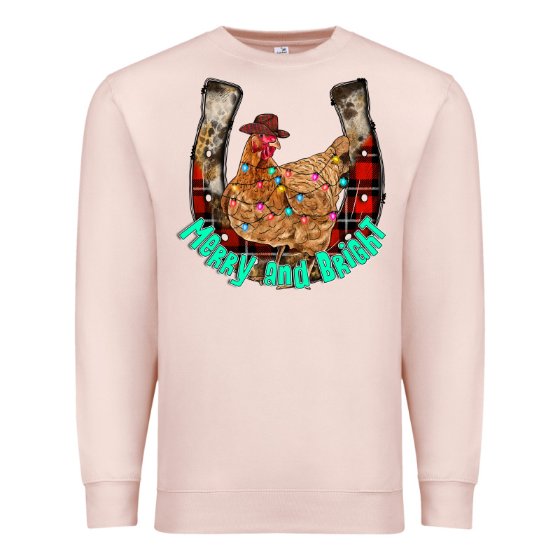 Horseshoe Chicken Premium Sweatshirt by CowhideDigitalArt | Teevron