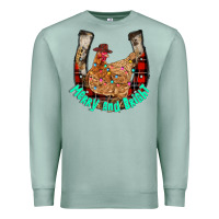 Seafoam horseshoe chicken Premium Sweatshirt - CowhideDigitalArt