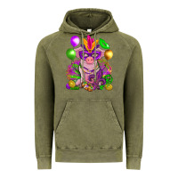 Vintage Olive Mardi Gras pig Vintage Hoodie - NancyCooperArtShop