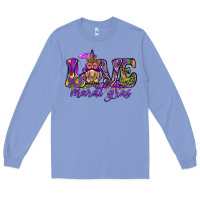 Colony Blue Love Mardi Gras with gnome Long Sleeve Tee - HowdyJamesFarm