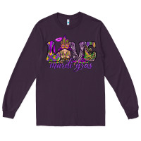 Plum Love Mardi Gras with gnome Long Sleeve Tee - HowdyJamesFarm