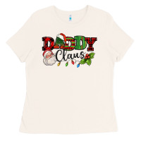 Bone Daddy Claus Santa Christmas lights and holly Ladies Tee - NancyCooperArtShop