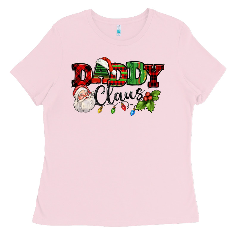 Daddy Claus Santa Christmas Lights And Holly Ladies Tee by NancyCooperArtShop | Teevron