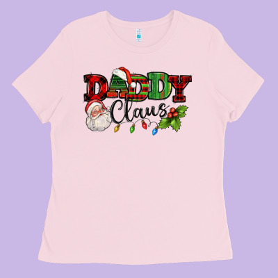 Daddy Claus Santa Christmas Lights And Holly Ladies Tee Designed By Nancycooperartshop