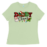 Matcha Daddy Claus Santa Christmas lights and holly Ladies Tee - NancyCooperArtShop