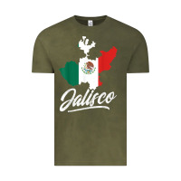 Vintage Olive Mexico Jalisco Mexican Flag Gift Vintage Tee - trangStudio