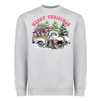 Heather Grey merry christmas gnomies Heavyweight Sweatshirt - FaDigitalArtStudio