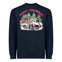 Navy merry christmas gnomies Heavyweight Sweatshirt - FaDigitalArtStudio