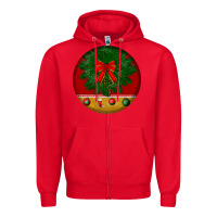Red christmas Zipper Hoodie - BundleAndBundleShop