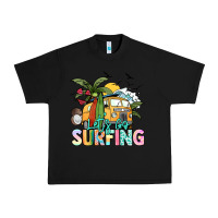 Black Let's go surfing Urban Heavy Tee - NancyCooperArtShop