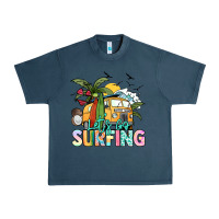Midnight Navy Let's go surfing Urban Heavy Tee - NancyCooperArtShop