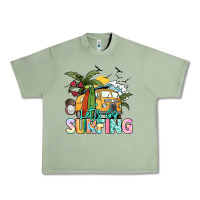 Oil Green Let's go surfing Urban Heavy Tee - NancyCooperArtShop