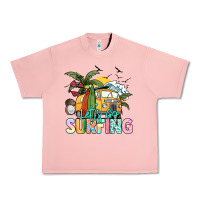 Salmon Let's go surfing Urban Heavy Tee - NancyCooperArtShop