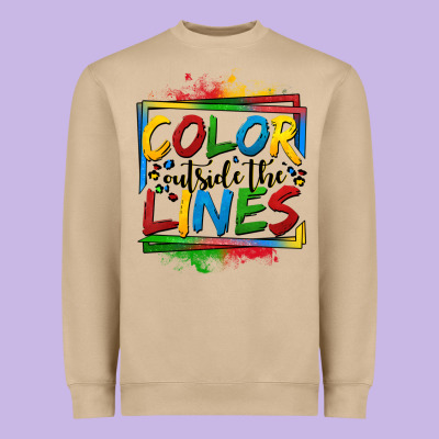 Color Outside The Lines Autism Heavyweight Sweatshirt Designed By Oliviacreatesart