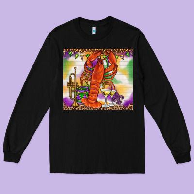 Mardi Gras Crawfish Tumbler Long Sleeve Tee Designed By Howdyjamesfarm