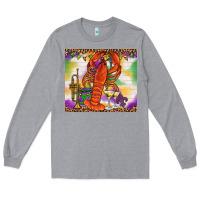 Heather Grey Mardi Gras Crawfish Tumbler Long Sleeve Tee - HowdyJamesFarm