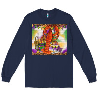 Navy Mardi Gras Crawfish Tumbler Long Sleeve Tee - HowdyJamesFarm