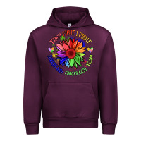 Mauve Wine oncology team sunflower Urban Hoodie - BarkalooDesign