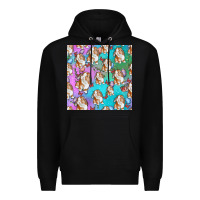 Black Easter Bunny With Truck Seamless Pattern Premium Hoodie - BundleAndBundleShop