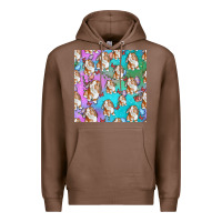 Chestnut Easter Bunny With Truck Seamless Pattern Premium Hoodie - BundleAndBundleShop