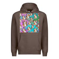 Coffee Easter Bunny With Truck Seamless Pattern Premium Hoodie - BundleAndBundleShop