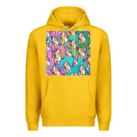 Lemon Easter Bunny With Truck Seamless Pattern Premium Hoodie - BundleAndBundleShop
