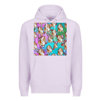 Lilac Easter Bunny With Truck Seamless Pattern Premium Hoodie - BundleAndBundleShop