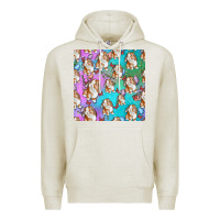 Oatmeal Heather Easter Bunny With Truck Seamless Pattern Premium Hoodie - BundleAndBundleShop