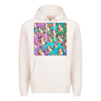 Pale Pink Easter Bunny With Truck Seamless Pattern Premium Hoodie - BundleAndBundleShop