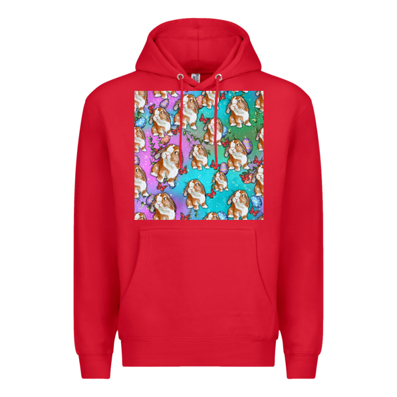 Easter Bunny With Truck Seamless Pattern Premium Hoodie by BundleAndBundleShop | Teevron