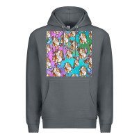 Rock Easter Bunny With Truck Seamless Pattern Premium Hoodie - BundleAndBundleShop