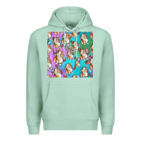 Seafoam Easter Bunny With Truck Seamless Pattern Premium Hoodie - BundleAndBundleShop