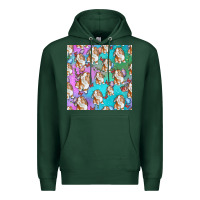 Sports Green Easter Bunny With Truck Seamless Pattern Premium Hoodie - BundleAndBundleShop