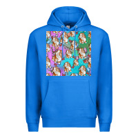 True Royal Easter Bunny With Truck Seamless Pattern Premium Hoodie - BundleAndBundleShop