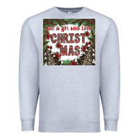 Heather Grey just a girl who loves christmas Premium Sweatshirt - CowhideDigitalArt