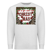 Oatmeal Heather just a girl who loves christmas Premium Sweatshirt - CowhideDigitalArt