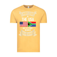 Vintage Mustard South Africa American Flag USA South African Roots Gifts Vintage Tee - trangStudio