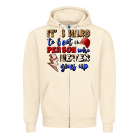 Sandshell It's Hard To Beat A Person Who Never Gives Up Zipper Hoodie - BundleAndBundleShop