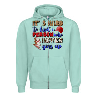 Seafoam It's Hard To Beat A Person Who Never Gives Up Zipper Hoodie - BundleAndBundleShop