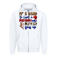 White It's Hard To Beat A Person Who Never Gives Up Zipper Hoodie - BundleAndBundleShop